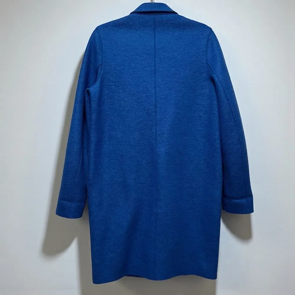 Harris Wharf London Cocoon Coat Blue Pressed Wool